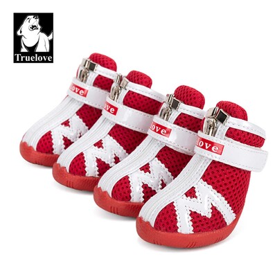 Truelove Mesh Fabric Pantofi pentru câini Cizme pentru câini pentru animale de companie, impermeabile, reflectorizante, robuste, anti-alunecare, antiderapante, în aer liber, pentru câini mici S5911