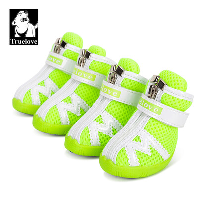 Truelove Mesh Fabric Pantofi pentru câini Cizme pentru câini pentru animale de companie, impermeabile, reflectorizante, robuste, anti-alunecare, antiderapante, în aer liber, pentru câini mici S5911