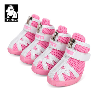 Truelove Mesh Fabric Pantofi pentru câini Cizme pentru câini pentru animale de companie, impermeabile, reflectorizante, robuste, anti-alunecare, antiderapante, în aer liber, pentru câini mici S5911