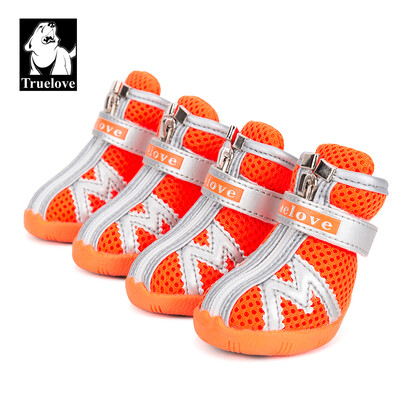 Truelove Mesh Fabric Pantofi pentru câini Cizme pentru câini pentru animale de companie, impermeabile, reflectorizante, robuste, anti-alunecare, antiderapante, în aer liber, pentru câini mici S5911