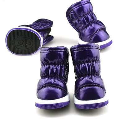 Pantofi impermeabili pentru câini, iarnă, călduros, cizme de zăpadă pentru câini, anti-alunecare, pentru câini de talie mică, cățeluș, chihuahua York, ghete de ploaie, 4 buc/set