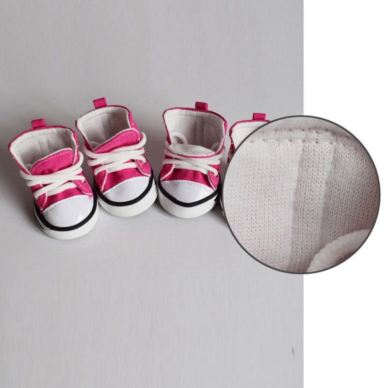 4 buc. Pantofi pentru câini de culoare solidă Cizme pentru cățeluși pentru câini de talie mică Pantofi pentru câini în stil sport Pantofi pentru câini pentru animalele de companie mici.