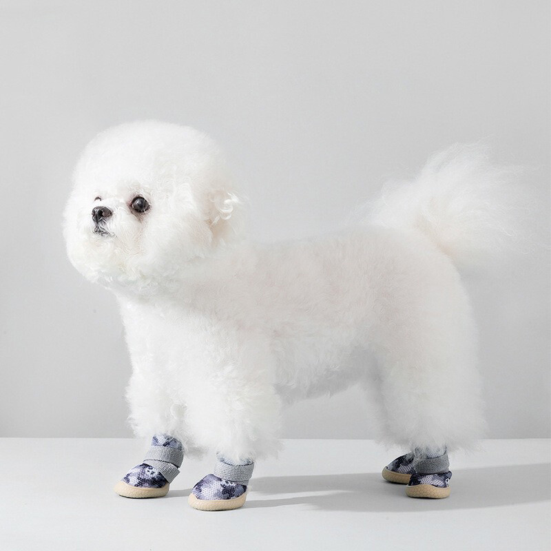 Pantofi respirabili pentru câini, vară, plimbare, pantofi pentru câini, rezistenți la murdărie, impermeabili, bichon, cu plasă, pantofi pentru animale de companie, 4 buc.