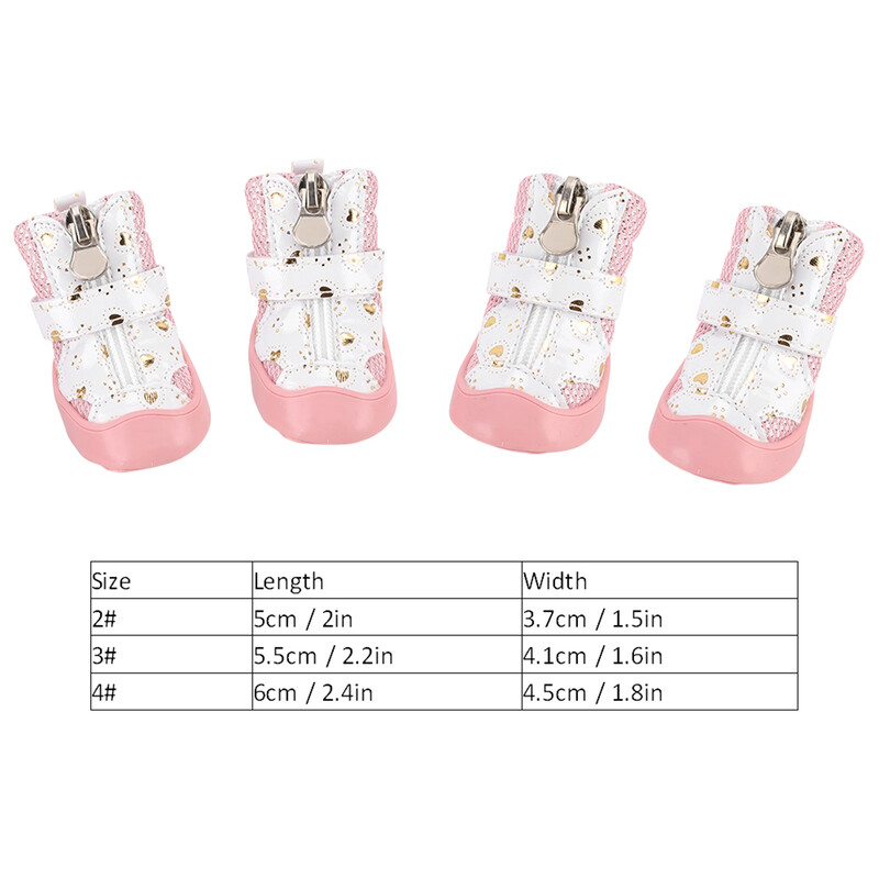 4db kisállat légáteresztő hálós csúszásgátló csizma kis közepes méretű kutyáknak macskáknak kültéri sétacipő kutya bokacsizma