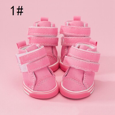 4 vnt Lauko neslystantys šunų batai naminių šunų laisvalaikio drobiniai batai meškiukams mažiems vidutiniams šunims šuniukų batai naminių gyvūnėlių parduotuvė Tudo Para Caes