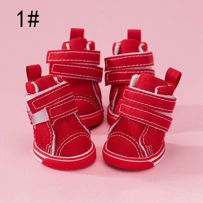 4 vnt Lauko neslystantys šunų batai naminių šunų laisvalaikio drobiniai batai meškiukams mažiems vidutiniams šunims šuniukų batai naminių gyvūnėlių parduotuvė Tudo Para Caes