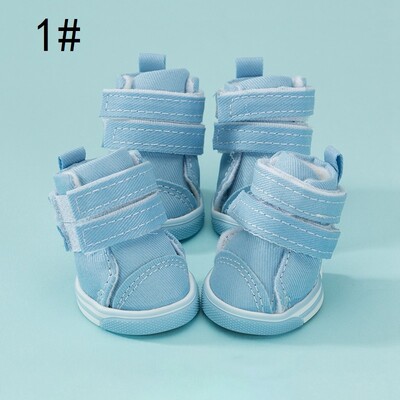 4 vnt Lauko neslystantys šunų batai naminių šunų laisvalaikio drobiniai batai meškiukams mažiems vidutiniams šunims šuniukų batai naminių gyvūnėlių parduotuvė Tudo Para Caes