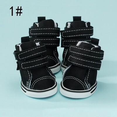 4 vnt Lauko neslystantys šunų batai naminių šunų laisvalaikio drobiniai batai meškiukams mažiems vidutiniams šunims šuniukų batai naminių gyvūnėlių parduotuvė Tudo Para Caes