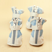 2018 Nou sosire 4 buc/lot pantofi de iarnă pentru câini calduri de iarnă cizme respirabile pentru animale de companie din plasă PU pentru cățeluș pantofi moale pentru căței mici pentru chihuahua ZL341