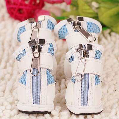 2018 Nou sosire 4 buc/lot pantofi de iarnă pentru câini calduri de iarnă cizme respirabile pentru animale de companie din plasă PU pentru cățeluș pantofi moale pentru căței mici pentru chihuahua ZL341