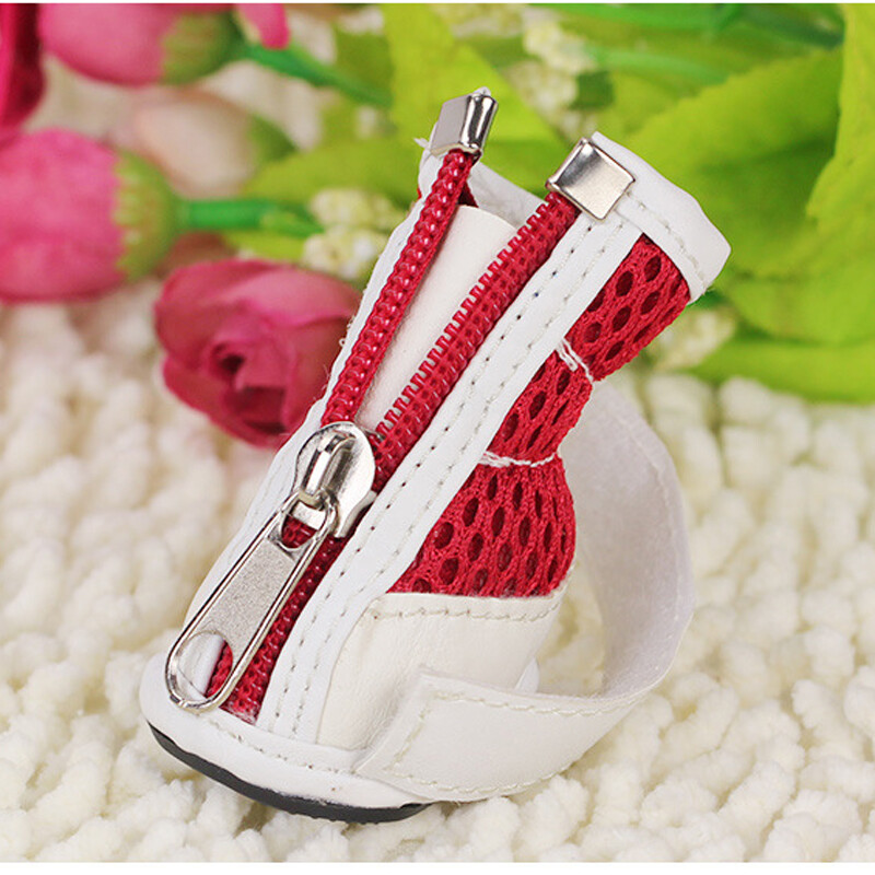 2018 Nou sosire 4 buc/lot pantofi de iarnă pentru câini calduri de iarnă cizme respirabile pentru animale de companie din plasă PU pentru cățeluș pantofi moale pentru căței mici pentru chihuahua ZL341