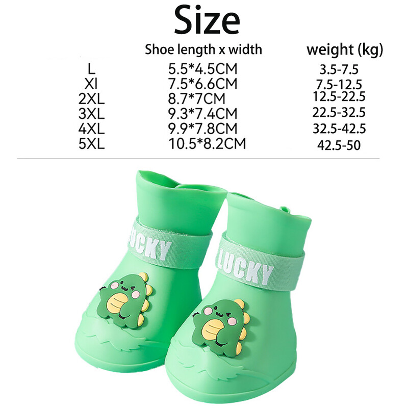 Vandeniui atsparus neslystantis guminis lietpatys naminiams gyvūnėliams, lauko batai, kulkšnies batai, naminių gyvūnėlių priedai, maži vidutiniai ir dideli šunys ir katės, 4 vnt.