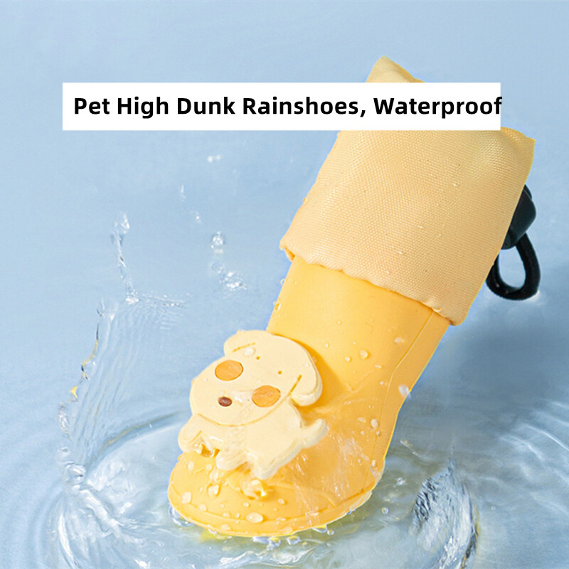 Pantofi de ploaie impermeabili pentru câini, pantofi anti-alunecare, cizme din silicon pentru chihuahua, șosete pentru încălțăminte de exterior, articole pentru animale de companie, 4 buc.