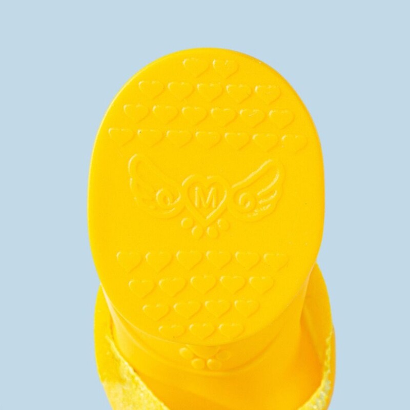 4 bucăți/set desen animat drăguț pentru animale de companie cizme de ploaie din silicon pantofi portabili pentru câini, anti-alunecare, impermeabil, pentru picioare, în aer liber, pentru animale de companie.