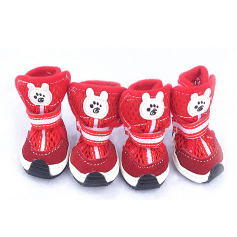 Pantofi de pisică pentru câini Pantofi confortabili drăguți, respirabili, modă pentru câini mici, cizme roșii de modă, pantofi respirabili, articole pentru animale de companie
