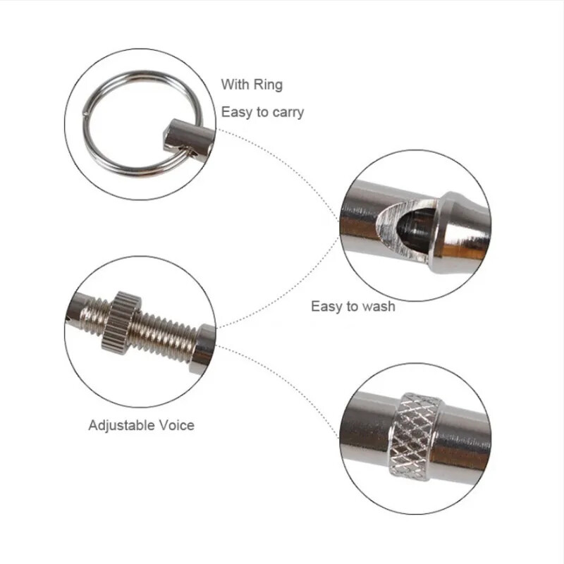 Fluier de dresaj pentru câini Dispozitiv de oprire a lătratului Flaut de dresaj cu ultrasunete Instrument de control al fluierului silențios Breloc pentru trenul cățelușului Articole pentru animale de companie
