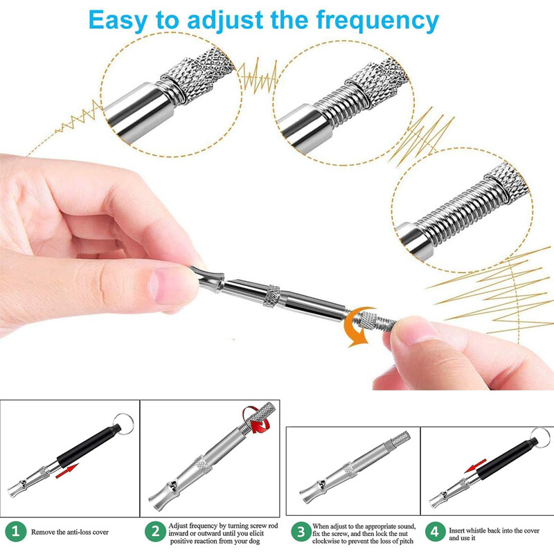 Píšťalka na psa s nastaviteľnou šnúrkou, ultrazvuková tichá píšťalka na psa, píšťalky na výcvik psov na zastavenie štekania, zariadenia na ovládanie