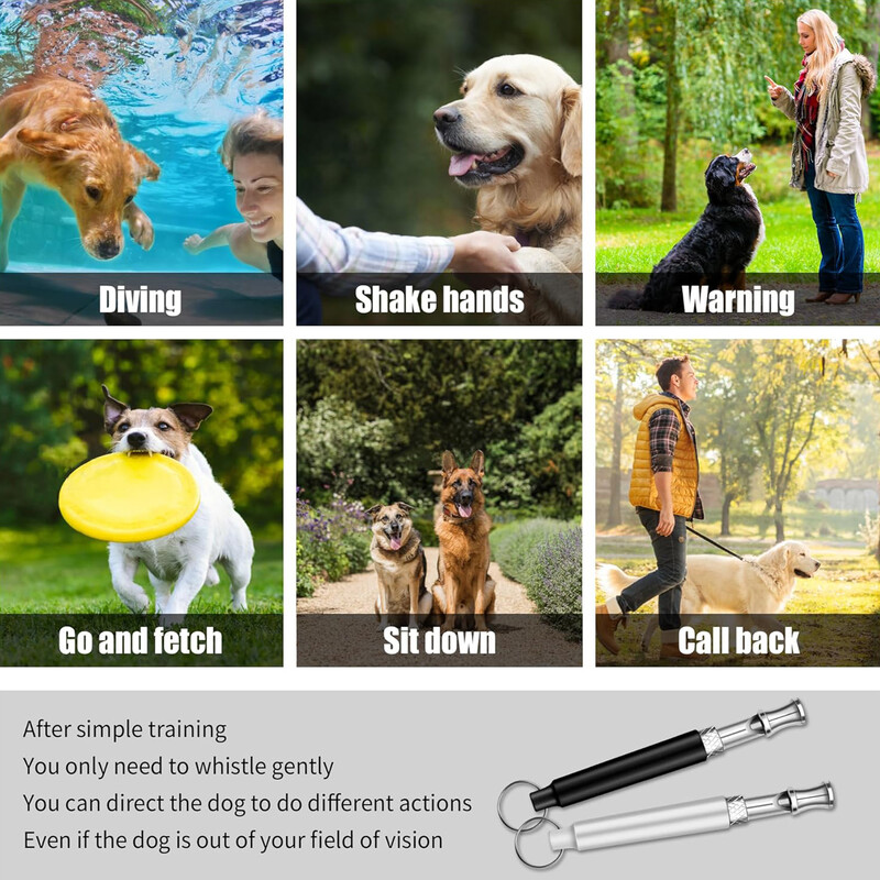 Píšťalka na psa s nastaviteľnou šnúrkou, ultrazvuková tichá píšťalka na psa, píšťalky na výcvik psov na zastavenie štekania, zariadenia na ovládanie