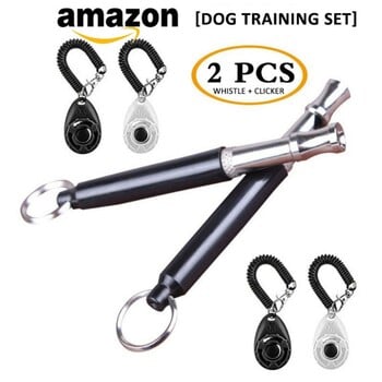 Piece Pet Cat Dog Training Clicker Pet Flute Obedient Whistle Регулируема каишка за китка Звук ключодържател Домашни домашни любимци