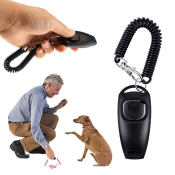 Pet Clicker Dog Training Whistle Pet Dog Cat Training Sound Pet Dog Trainer Assistive Guide with Key Ring Dog Pet Supplies