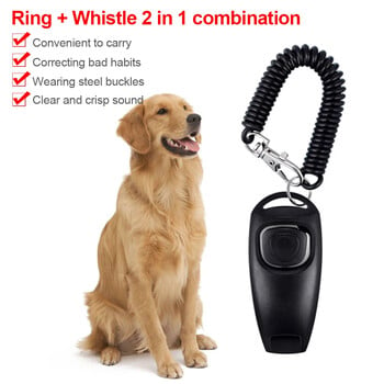 Pet Clicker Dog Training Whistle Pet Dog Cat Training Sound Pet Dog Trainer Assistive Guide with Key Ring Dog Pet Supplies