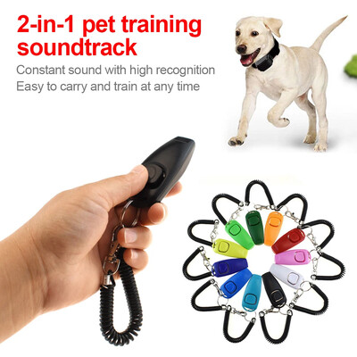 Pet Clicker Dog Training Whistle Pet Dog Cat Training Sound Pet Dog Trainer Assistive Guide with Key Ring Dog Pet Supplies