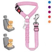 Multifuncțional 2-în-1 pentru câini Centura de siguranță pentru mașină Tetiera de reținere Reglabilă pentru animale de companie Colorat de siguranță Clip pentru centură Cataramă Guler