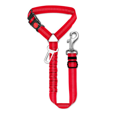 Multifuncțional 2-în-1 pentru câini Centura de siguranță pentru mașină Tetiera de reținere Reglabilă pentru animale de companie Colorat de siguranță Clip pentru centură Cataramă Guler