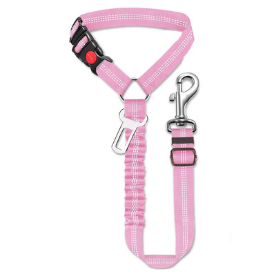 Multifuncțional 2-în-1 pentru câini Centura de siguranță pentru mașină Tetiera de reținere Reglabilă pentru animale de companie Colorat de siguranță Clip pentru centură Cataramă Guler