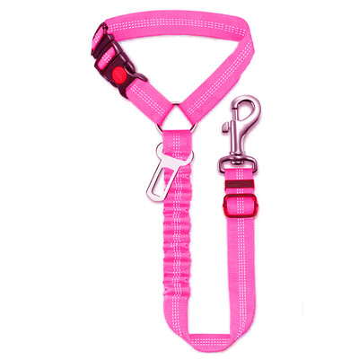Multifuncțional 2-în-1 pentru câini Centura de siguranță pentru mașină Tetiera de reținere Reglabilă pentru animale de companie Colorat de siguranță Clip pentru centură Cataramă Guler