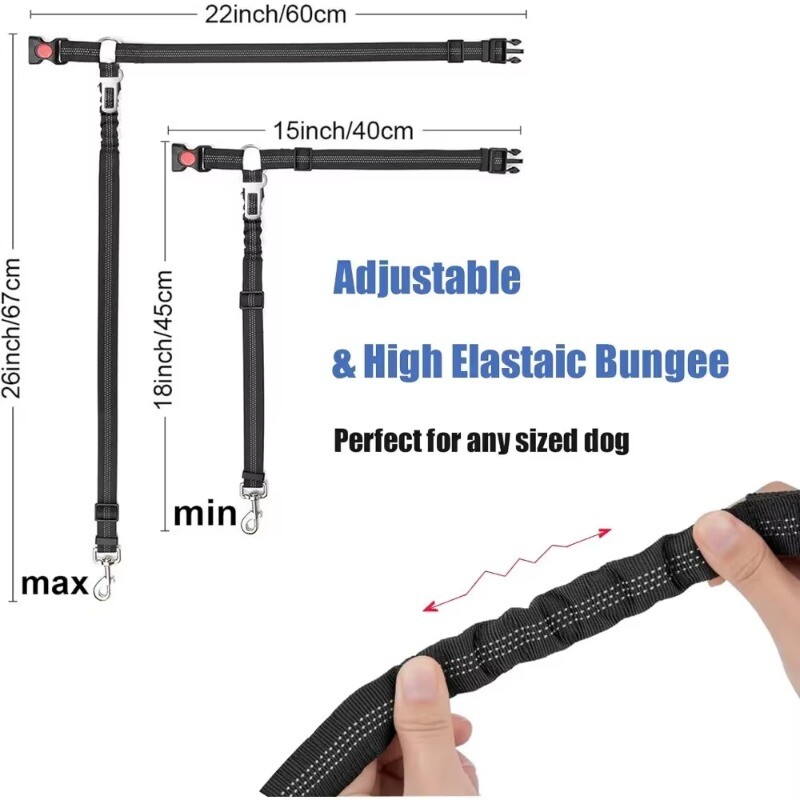 Multifuncțional 2-în-1 pentru câini Centura de siguranță pentru mașină Tetiera de reținere Reglabilă pentru animale de companie Colorat de siguranță Clip pentru centură Cataramă Guler