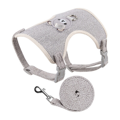 Jauks mājdzīvnieku iejūgu siksnas komplekts maziem, vidējiem suņiem, kaķu pastaigu vads Čivavas zaķa vestes iejūga Pūdeļa kakla siksna Suņu aksesuāri