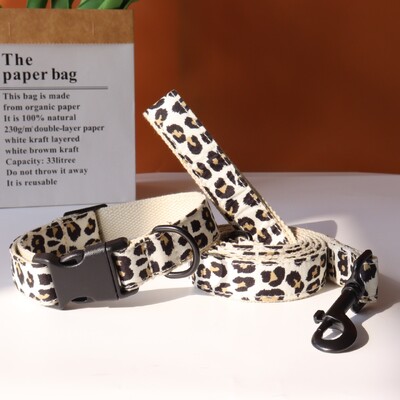Guler personalizat pentru animale de companie leopard Green Field, camuflaj, cu imprimeu din nailon, set de lesă de identificare gravată, reglabilă pentru câini