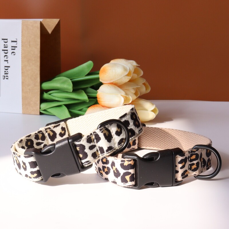 Guler personalizat pentru animale de companie leopard Green Field, camuflaj, cu imprimeu din nailon, set de lesă de identificare gravată, reglabilă pentru câini
