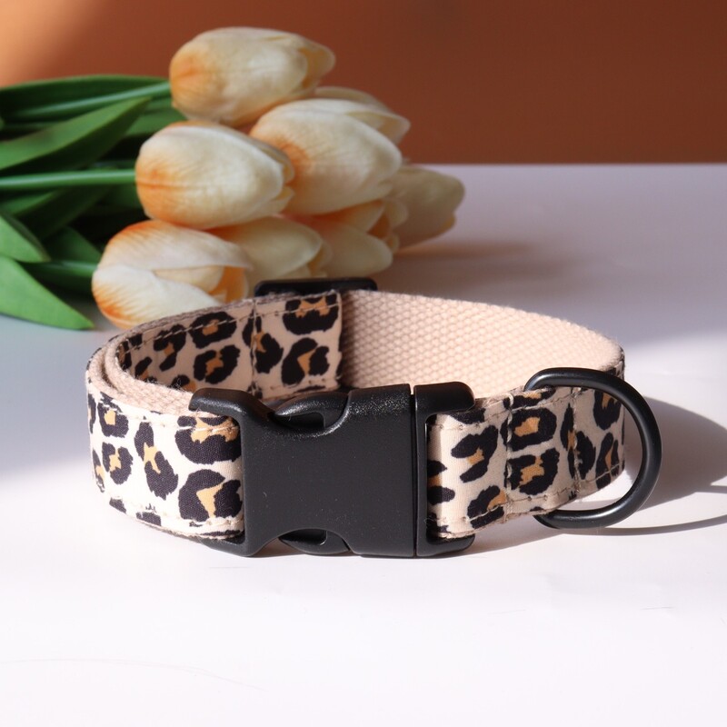 Guler personalizat pentru animale de companie leopard Green Field, camuflaj, cu imprimeu din nailon, set de lesă de identificare gravată, reglabilă pentru câini