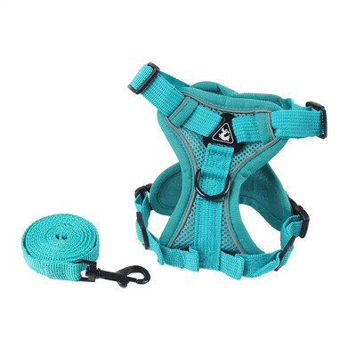 Naminių šunų pakinktai Minkštas kvėpuojantis pavadėlio rinkinys, šviesą atspindintis mažiems ir vidutiniams šunims Čihuahua šuniuko antkaklis Katės augintinio šuns krūtinės dirželis