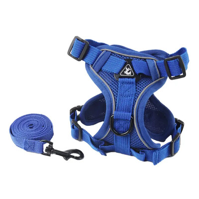 Naminių šunų pakinktai Minkštas kvėpuojantis pavadėlio rinkinys, šviesą atspindintis mažiems ir vidutiniams šunims Čihuahua šuniuko antkaklis Katės augintinio šuns krūtinės dirželis