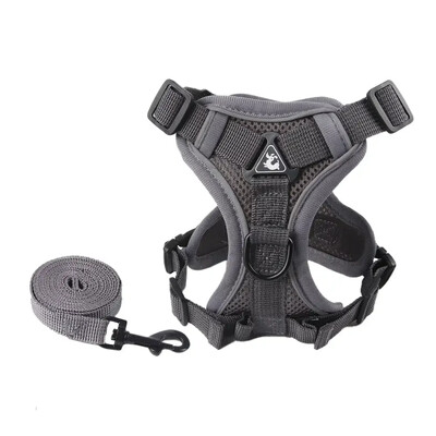 Naminių šunų pakinktai Minkštas kvėpuojantis pavadėlio rinkinys, šviesą atspindintis mažiems ir vidutiniams šunims Čihuahua šuniuko antkaklis Katės augintinio šuns krūtinės dirželis