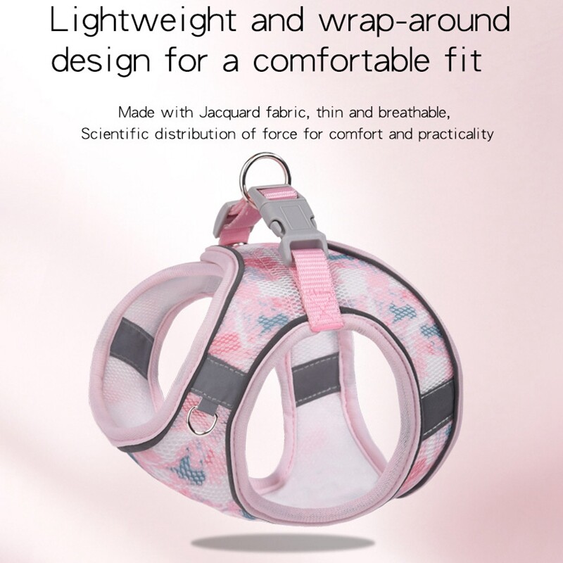 Naminių gyvūnėlių pavadėlių rinkinys mažiems šunims Reguliuojamas šuniuko katės diržų liemenė prancūzų buldogo čihuahua mopso pavadėlis lauke vaikščioti