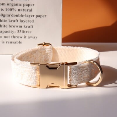 ID personalizat dantelă nuntă guler câine designer de lux frânghie arc personalizat metal moale guler reglabil pentru animale de companie petrecerea căsătoriei