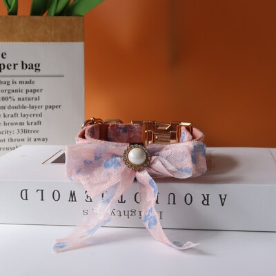 ID personalizat dantelă nuntă guler câine designer de lux frânghie arc personalizat metal moale guler reglabil pentru animale de companie petrecerea căsătoriei