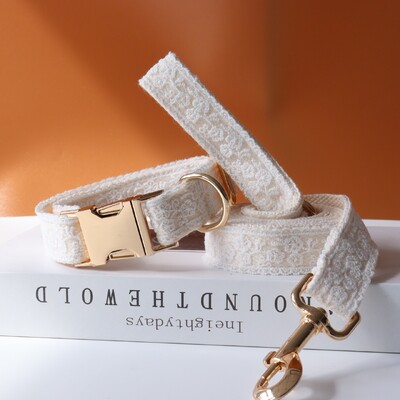 ID personalizat dantelă nuntă guler câine designer de lux frânghie arc personalizat metal moale guler reglabil pentru animale de companie petrecerea căsătoriei