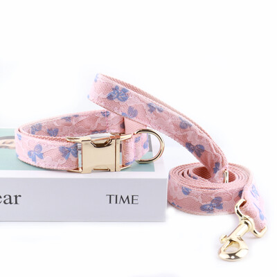 ID personalizat dantelă nuntă guler câine designer de lux frânghie arc personalizat metal moale guler reglabil pentru animale de companie petrecerea căsătoriei