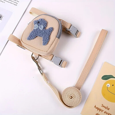 Reguliuojamas naminių gyvūnėlių liemenių stiliaus krūtinės balno krepšys Animacinių filmų lynų tempimo šunų kelionių reikmenų kuprinės diržų rinkinys