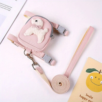 Reguliuojamas naminių gyvūnėlių liemenių stiliaus krūtinės balno krepšys Animacinių filmų lynų tempimo šunų kelionių reikmenų kuprinės diržų rinkinys