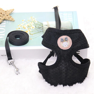 Harnaș și lesă pentru câini mici pentru pisici din plasă respirabilă, pisici, pisici, hamul pentru cățeluș pentru buldog francez, chihuahua, pug