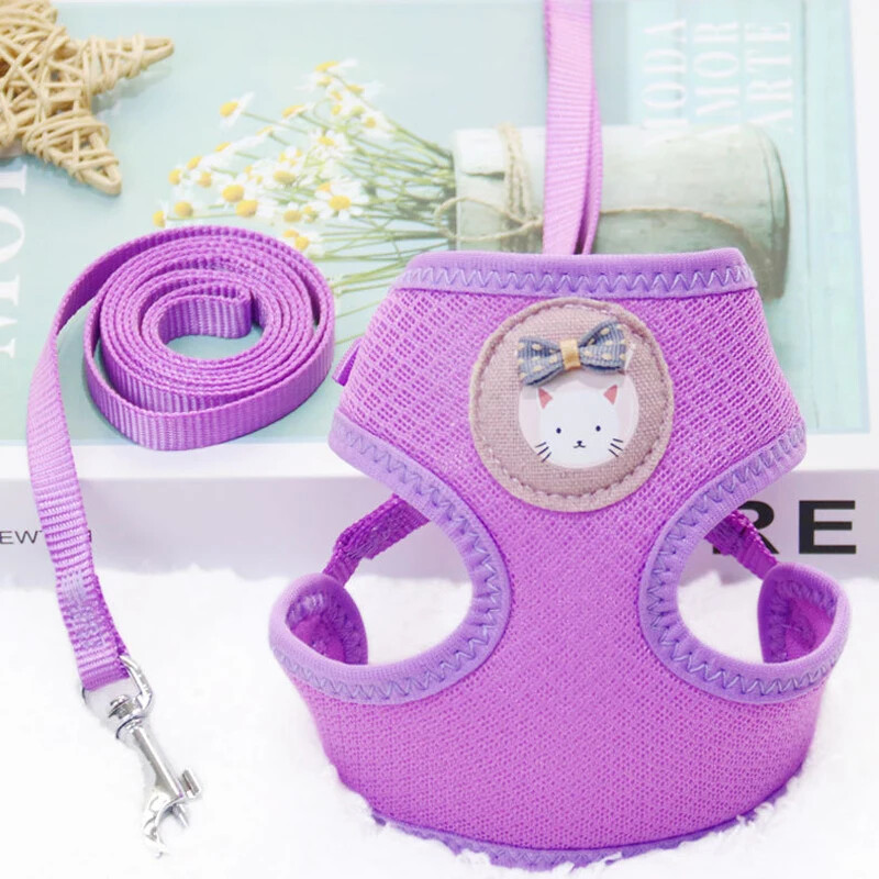 Harnaș și lesă pentru câini mici pentru pisici din plasă respirabilă, pisici, pisici, hamul pentru cățeluș pentru buldog francez, chihuahua, pug
