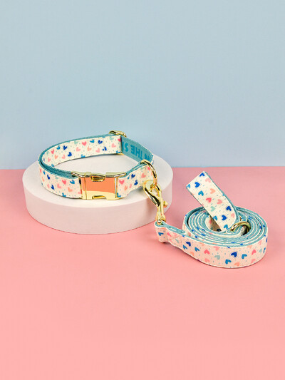 Padėkos kalėdinės dovanos Prabangaus prekės ženklo spalvingo sezono reguliuojamas antkaklis ir pavadėlis mažiems vidutinio dydžio šunims