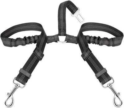 Vastupidav nailonist koera turvavöö väikestele suurtele koertele Reguleeritav helkur elastne plii kutsika reisimine Auto turvaköis Prantsuse buldo