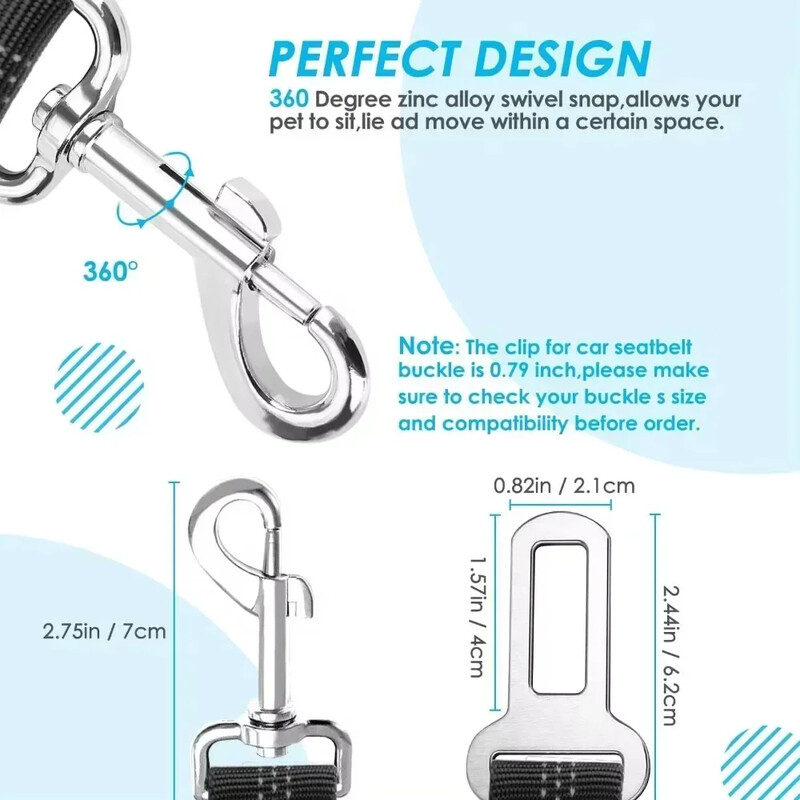 Vastupidav nailonist koera turvavöö väikestele suurtele koertele Reguleeritav helkur elastne plii kutsika reisimine Auto turvaköis Prantsuse buldo